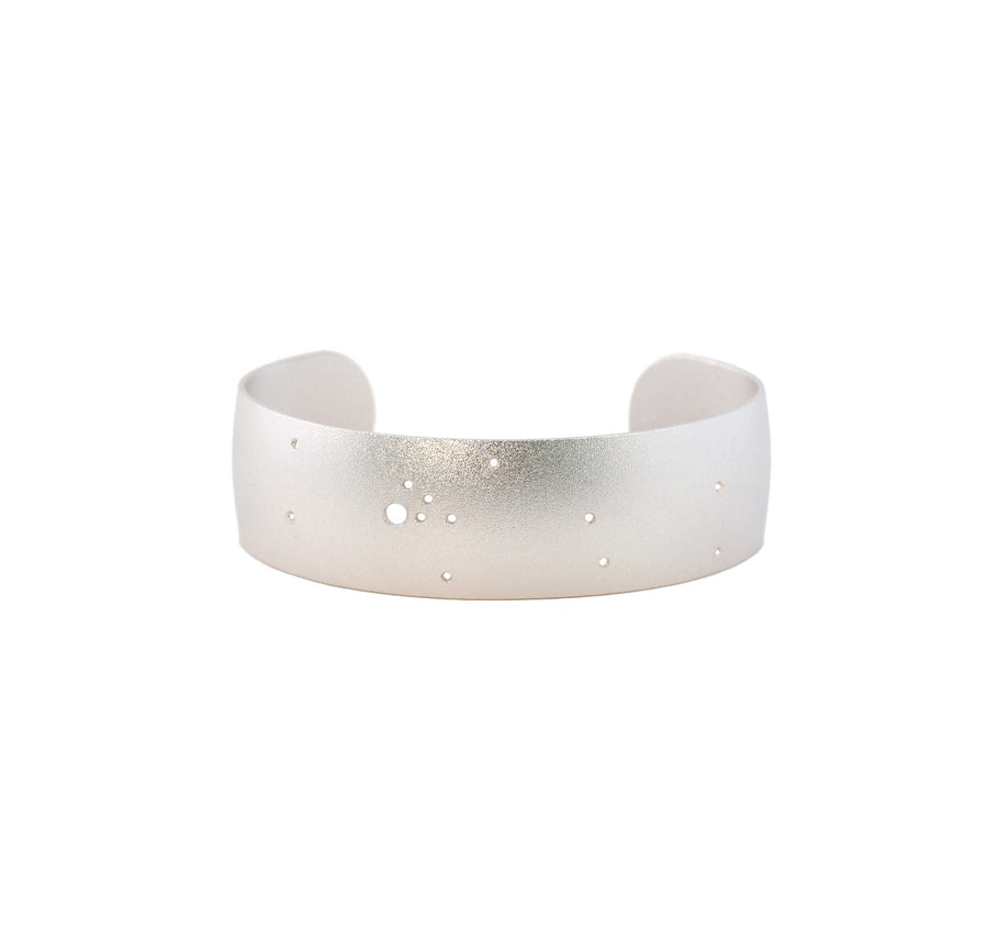Sterling Silver Dipped Zodiac Constellation Cuff Bracelet, All 12 Signs: Aries through Pisces