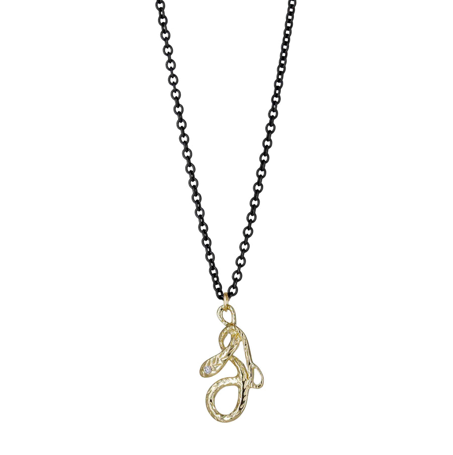 Vertical Serpent Necklace with Diamond